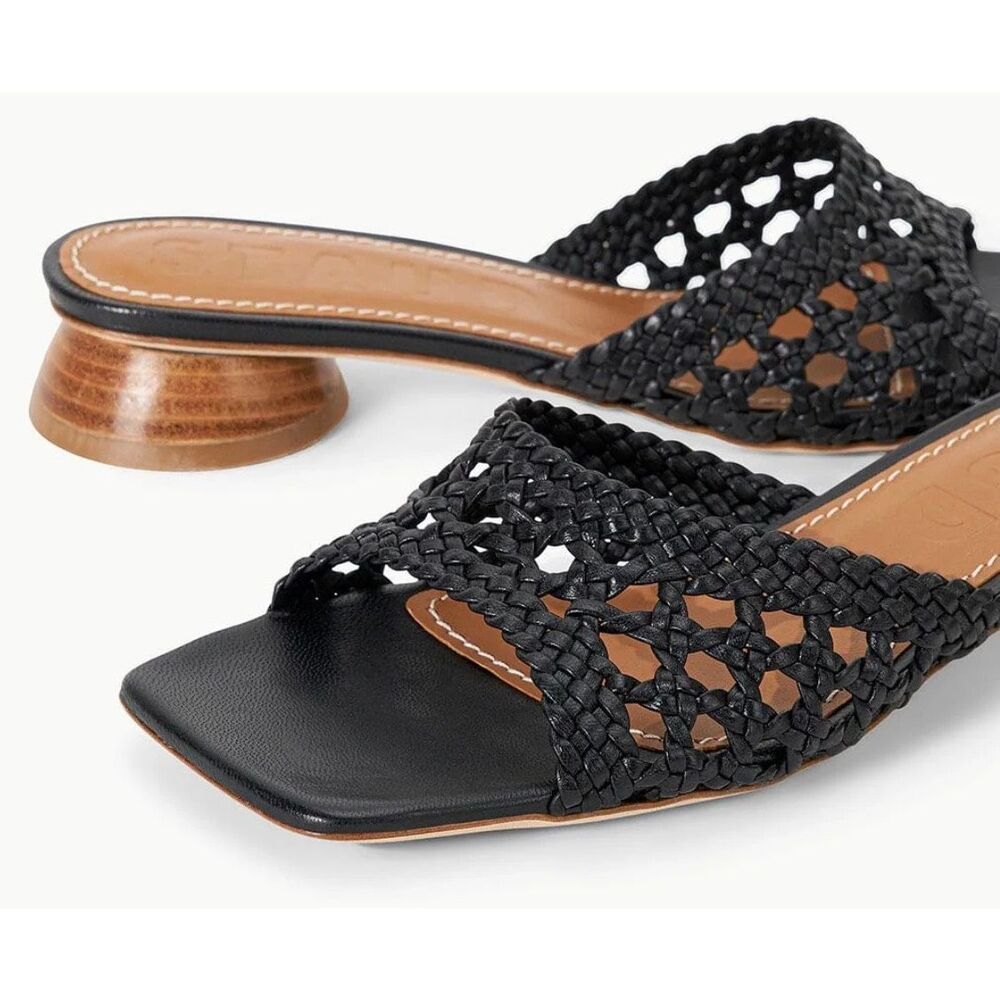 STAUD Simone Crochet Heel Black 39 Sandals